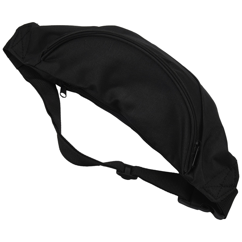 Túi Đeo Hông Unisex Có Khóa Kéo Tiện Dụng Đen