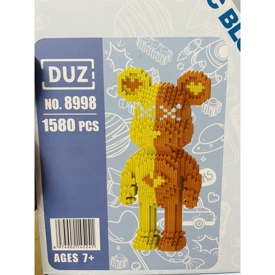 35cm Đồ chơi lắp ghép thông minh bộ xếp hình gấu Bearbrick