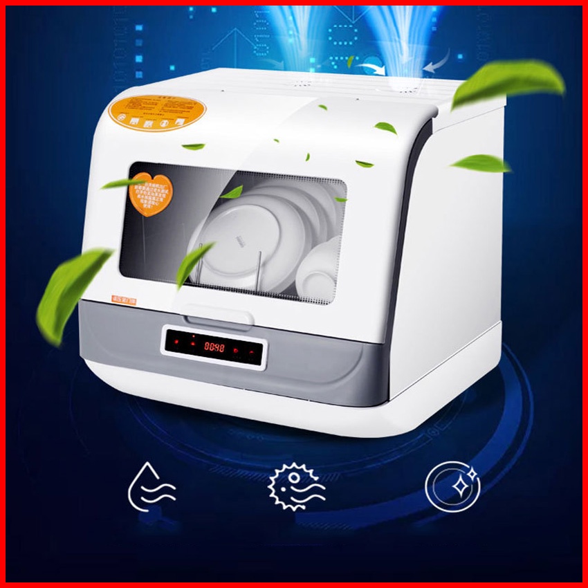 Máy rửa bát đĩa gia đình để bàn Tosiko nhập khẩu tích hợp xịt xoay 3 chiều 360 độ có khử trùng hiện đại - BH 1 năm