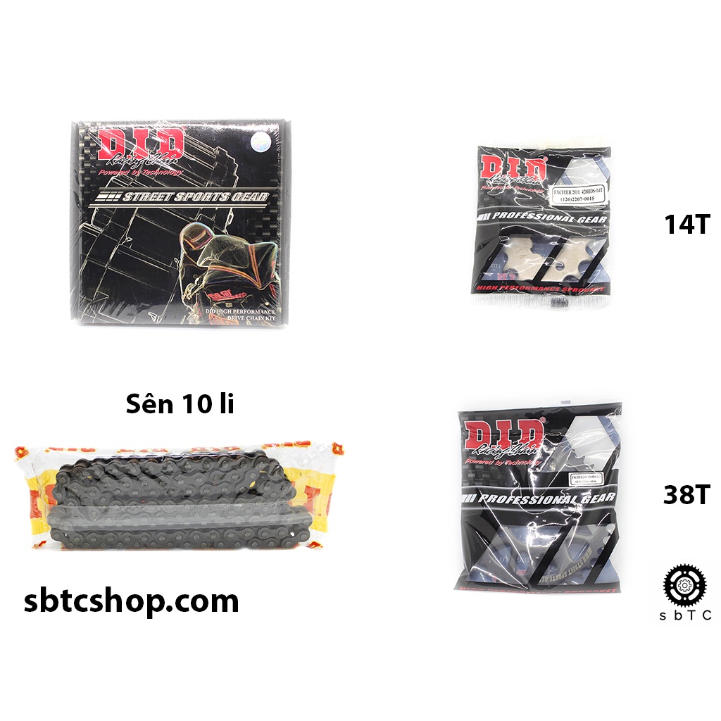 NSD Nhông sên dĩa DID 10 li ly Yamaha Exciter 135 2011 trở lên chính hãng Thái Lan