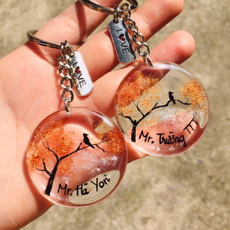 Móc khóa Chim sáo ngày xưa (thêm tên theo yêu cầu) handmade Lilande