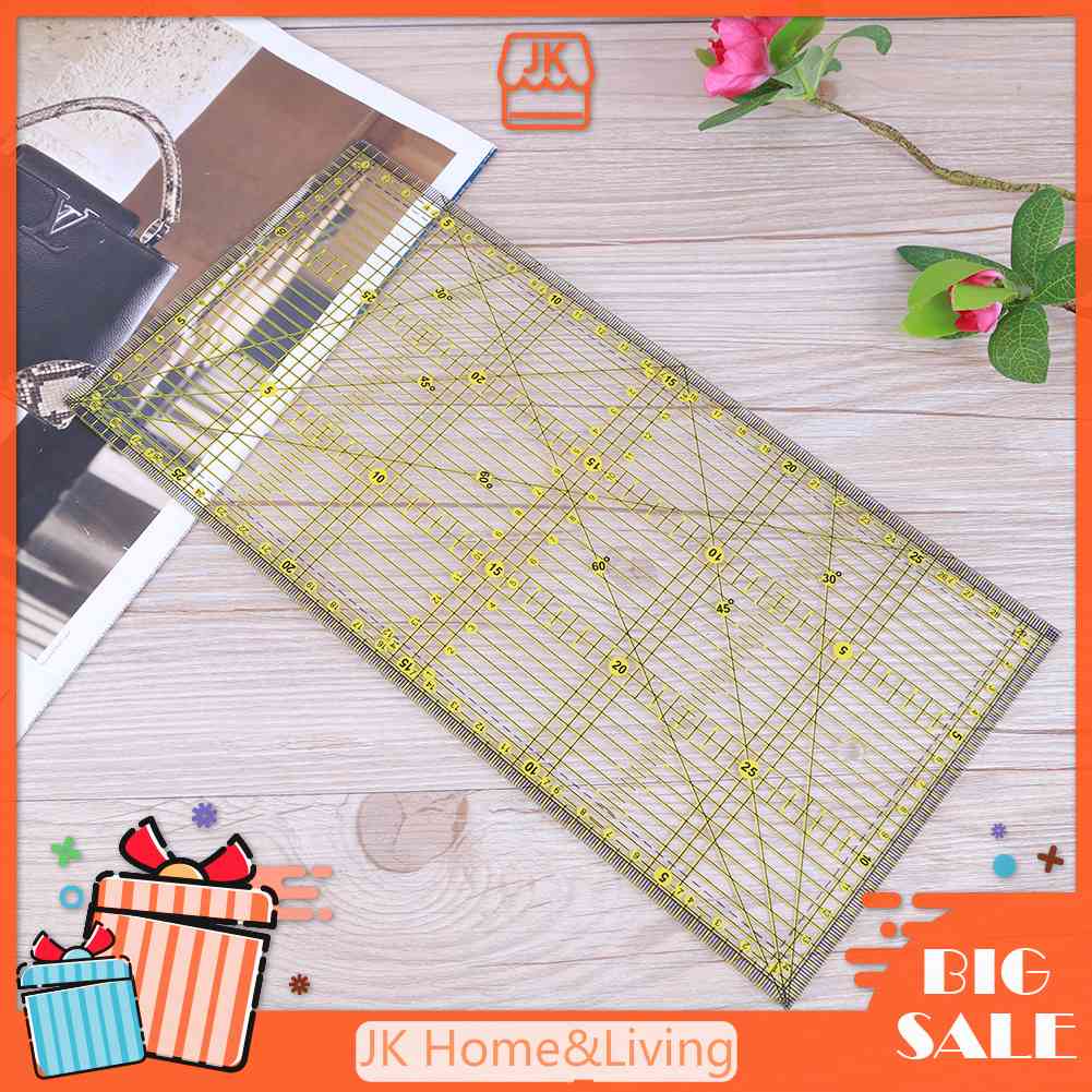 Thước Acrylic Trong Suốt 30X15Cm Chuyên Dụng May Vá