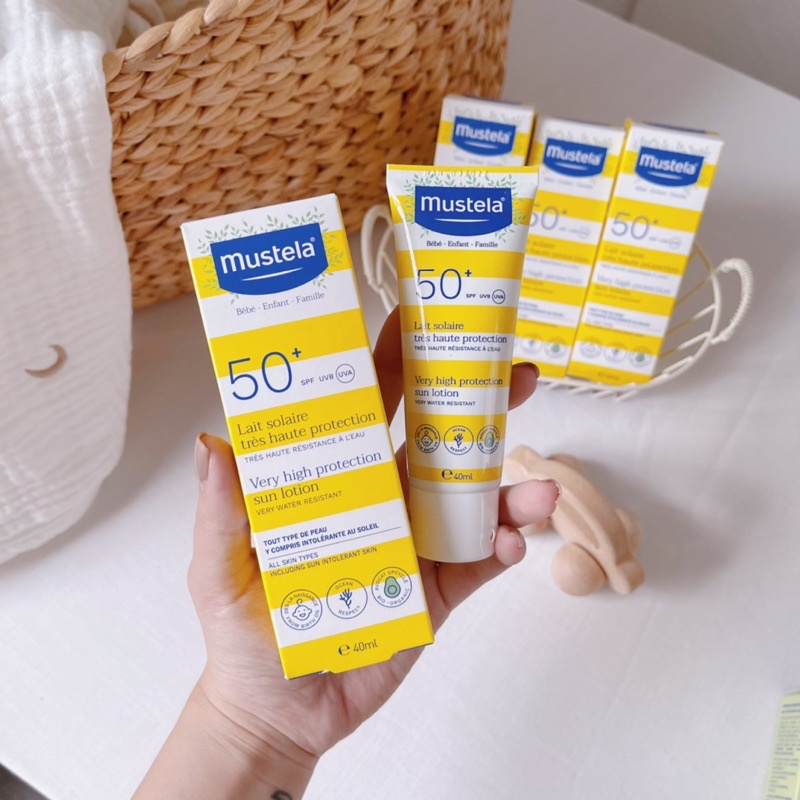 [Bản Nội địa Pháp] Kem chống nắng cho bé từ sơ sinh Mustela SPF50+ UVA/UVB