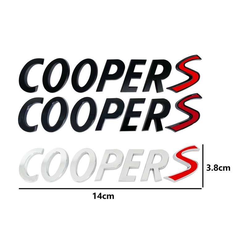 Miếng Dán Logo Chữ S 3D Bằng Kim Loại Trang Trí Xe Hơi MINI Cooper S R60 R56 R57 R58 R60 F55 F56 Countryman