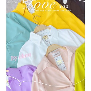 Áo sơ mi lụa công sở nữ kiểu xoắn ngực CHUU A9001.8226