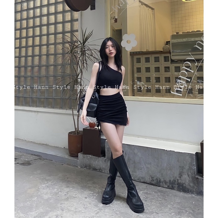 CHÂN VÁY RÚT VIỀN BÈO CHÉO TÀ