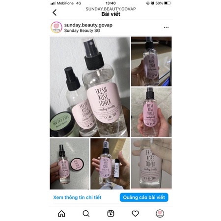 Toner hoa hồng handmade Sunday Beauty