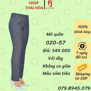 Quần tây Thái Hòa vải dày đứng không giãn màu xám tiêu 020-57