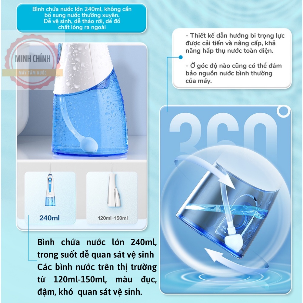 Máy tăm nước H2ofloss HF9P & HF6P + tặng kèm túi vải du lịch, bảo hành 12 tháng trực tiếp tại shop