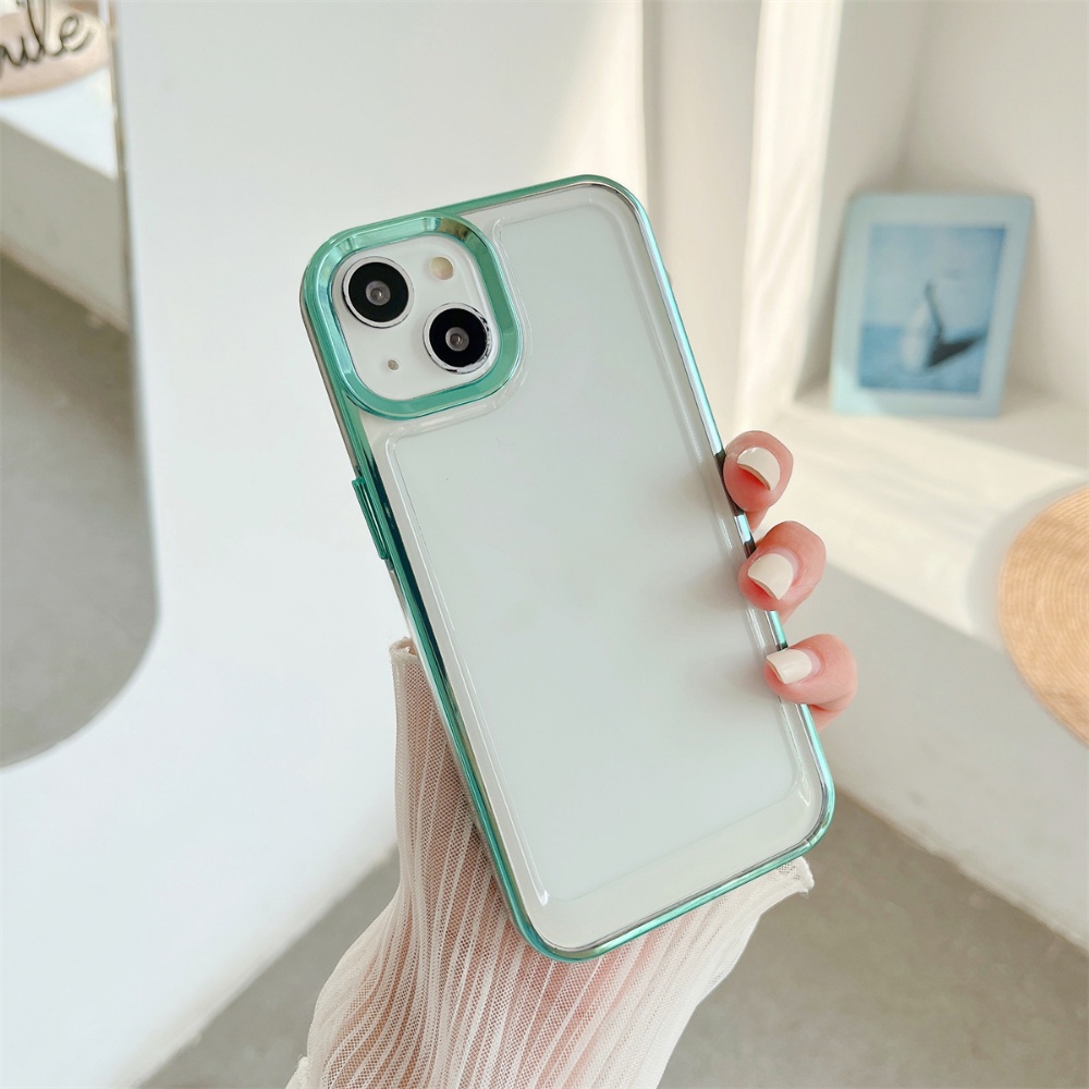 Ốp Điện Thoại TPU Dẻo Trong Suốt Mạ Điện Nhiều Màu Sang Trọng Chống Sốc Cho IPhone 14 13 12 11 Pro max