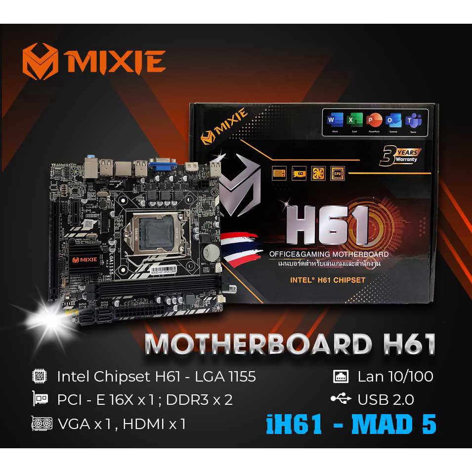 Bo mạch chủ Main MIXIE H61 Socket LGA1155 - Hàng Chính Hãng - Bảo hành 36 tháng