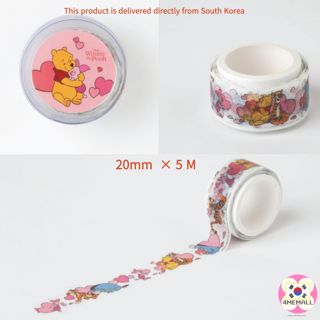 DISNEY 1P Nhãn Dán Trang Trí Nhật Ký Hình Winnie The Pooh 20Mm * 5M