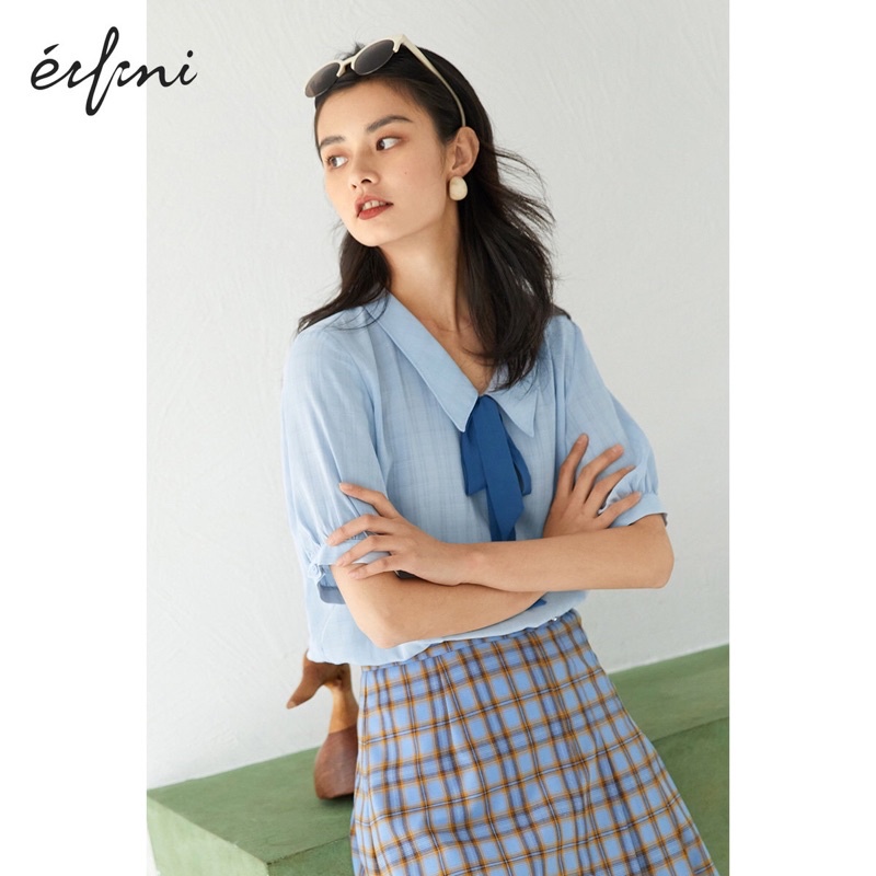 Áo sơ mi xanh Eifini