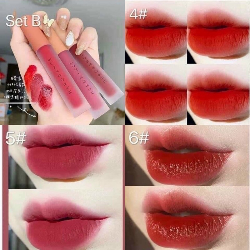Set 3 cây son kem lì herorange nội địa siêu Hot