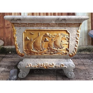 Khuôn chậu cảnh vuông 60cm hoa văn sắc nét