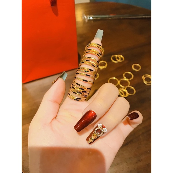 Nhẫn vàng lông con voi nhân tạo