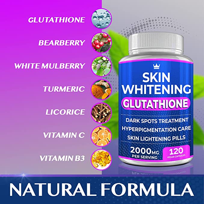Skin Whitening Glutathione 2000mg - Viên uống làm sáng da, giảm thâm nám, chống lão hóa hiệu quả 120 viên