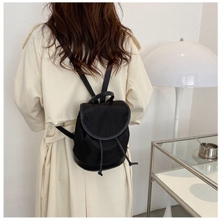 Balo nữ màu đen phong cách hàn quốc, balo mini nữ đen trơn dáng basic