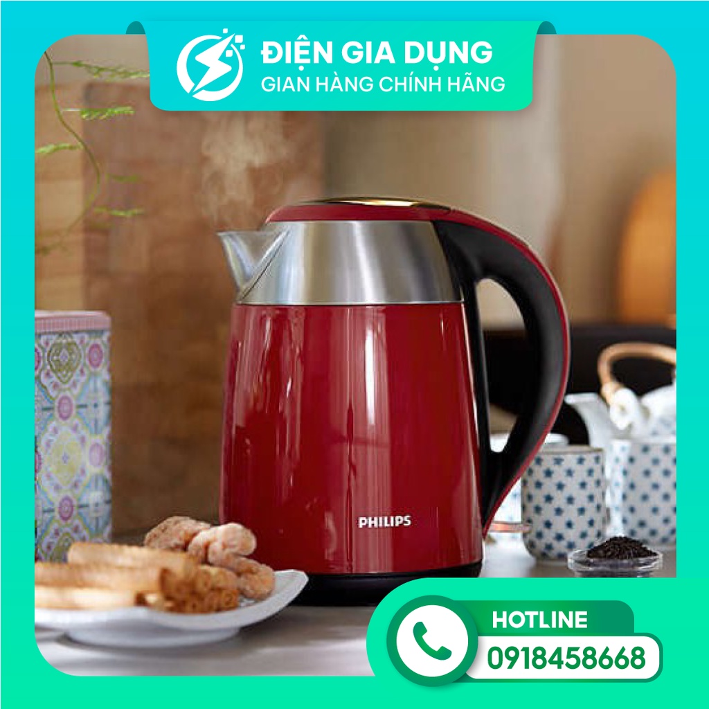 Ấm Siêu tốc Philip 9329 ( 1.7L ) đỏ có đèn