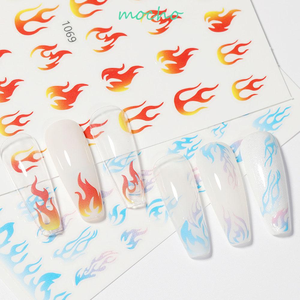 Miếng Dán Trang Trí Móng Tay Họa Tiết Ngọn Lửa 3D Nhiều Màu Sắc