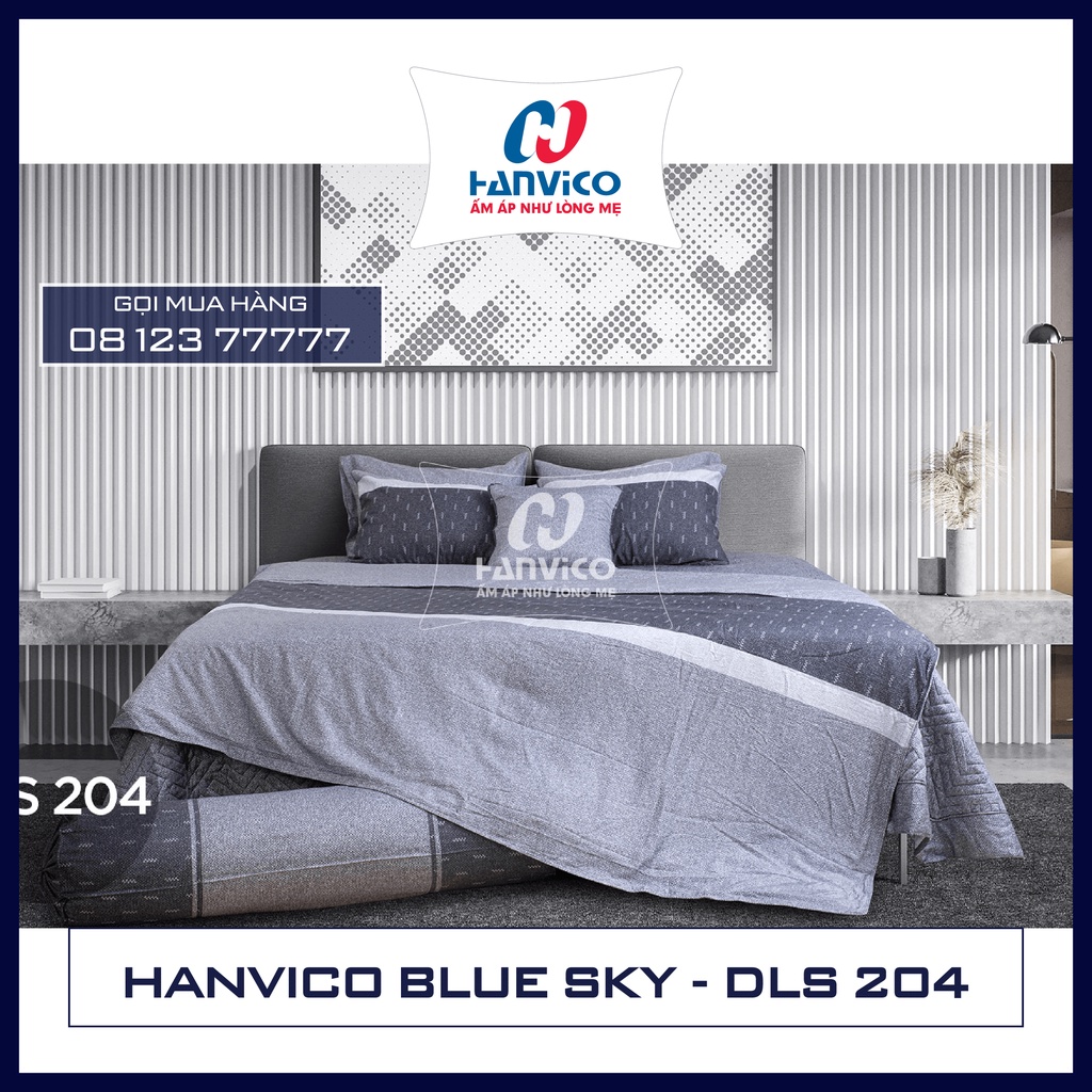 ☀️ Bộ Chăn Ga Gối ☀️ Hanvico Blue Sky DLS204 - Vải Cotton cao cấp (bán lẻ ga chun / vỏ chăn / đôi vỏ gối)