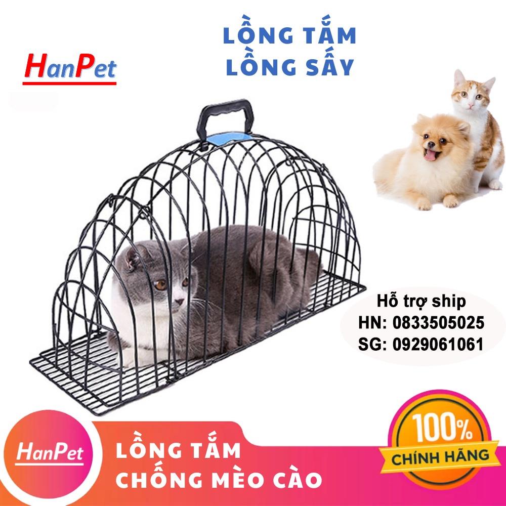 Lồng tắm/ Sấy cho mèo sơn tĩnh điện- Chống mèo cào - Lồng sấy dùng cho mèo sợ tắm