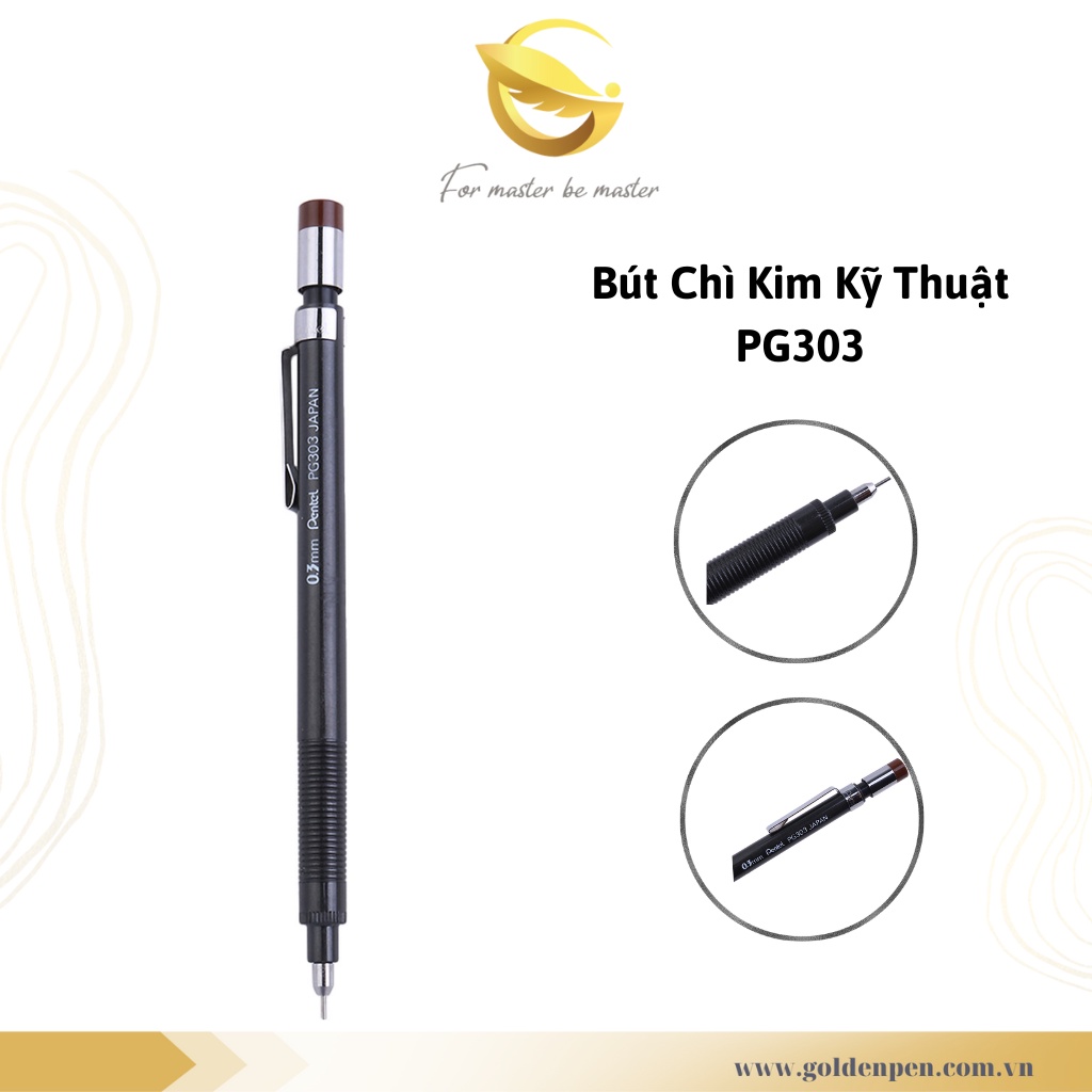 [HÀNG CHÍNH HÃNG] Bút Chì Kim Kỹ Thuật Pentel PG303| Kích Cỡ Ngòi 0.3mm