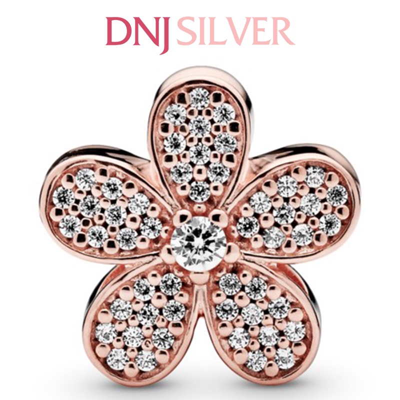 Charm bạc 925 cao cấp, hàng chuẩn bạc - Charm Daisy Flower Pavé thích hợp để mix vòng tay charm - DN433