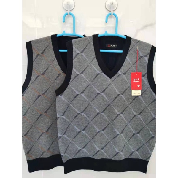 Áo len gile nam trung niên lót lông tặng ông tặng bố siêu ấm