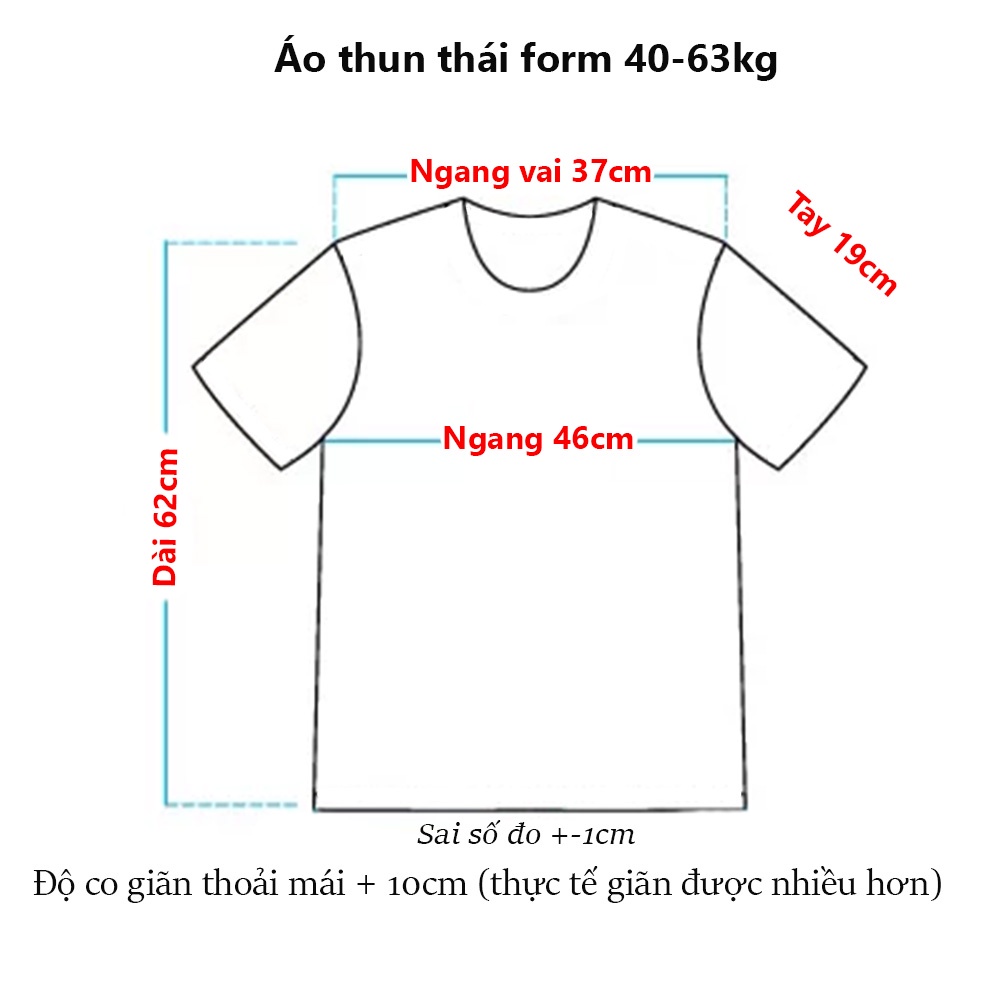 Áo thun thái in chữ form rộng vải dày xịn