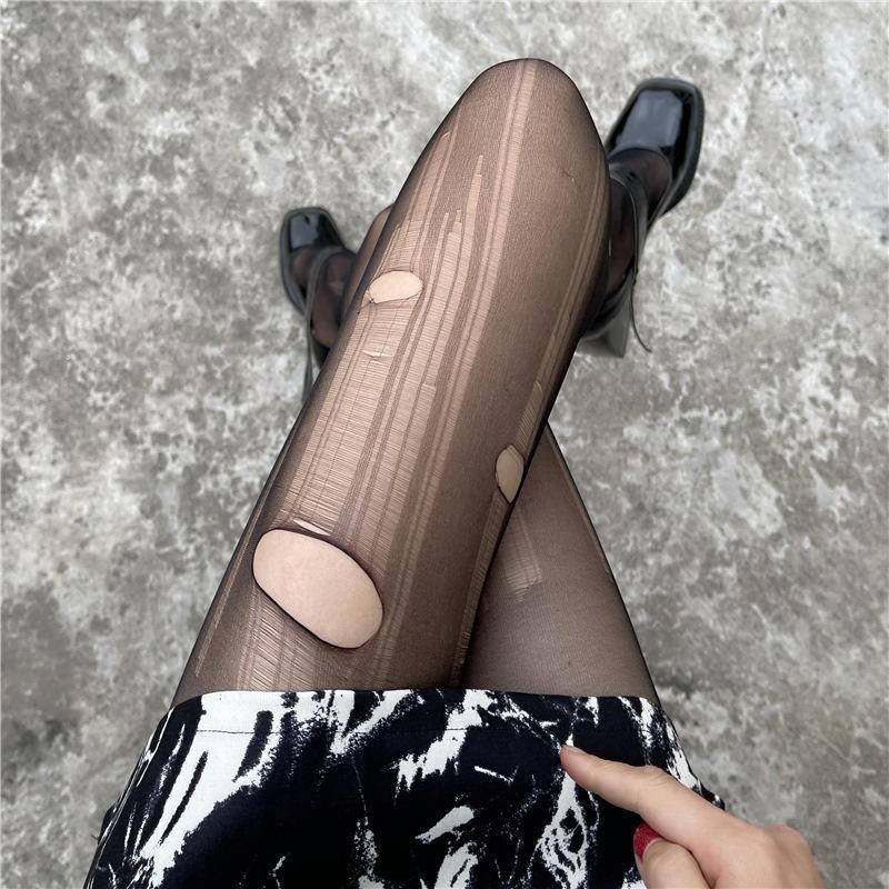 Bạo lực tay xé vớ siêu mỏng dùng một lần vớ đen bán buôn phụ nữ mùa hè sexy tinh khiết tình dục thú vị jumpsuit vớ