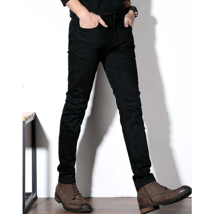 CÓ SIZE ĐẠI BIG SIZE QUẦN JEAN NAM ĐEN TRƠN - QUẦN JEAN NAM ỐNG CÔN DÁNG ÔM BODY VẢI CO GIÃN TOP BÁN CHẠY NHẤT