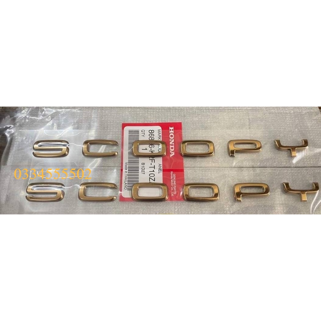 Tem chữ nổi Scoopy i chính hãng honda