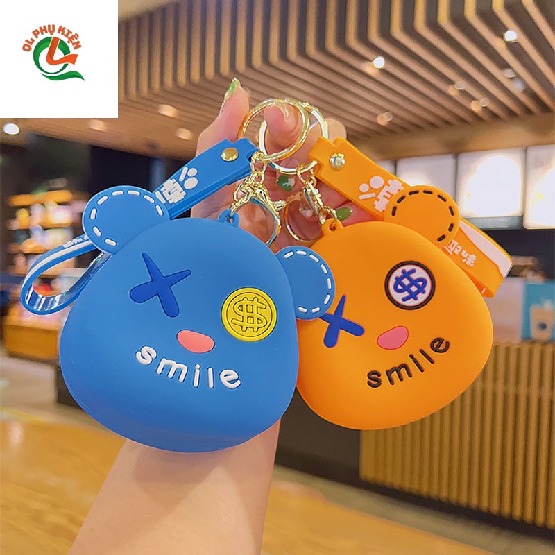 Ví Mini Hình Gấu Tiền Xu Ví Silicon Vật Trang Trí Móc Khóa