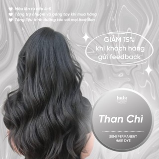 (Tặng Bodymist) Nhuộm tóc màu than chì không tẩy (tặng găng tay và trợ nhuộm)