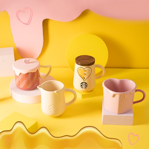 Ly Starbucks 12Oz  Pink Silicon Lid Mug FY23VDay WM