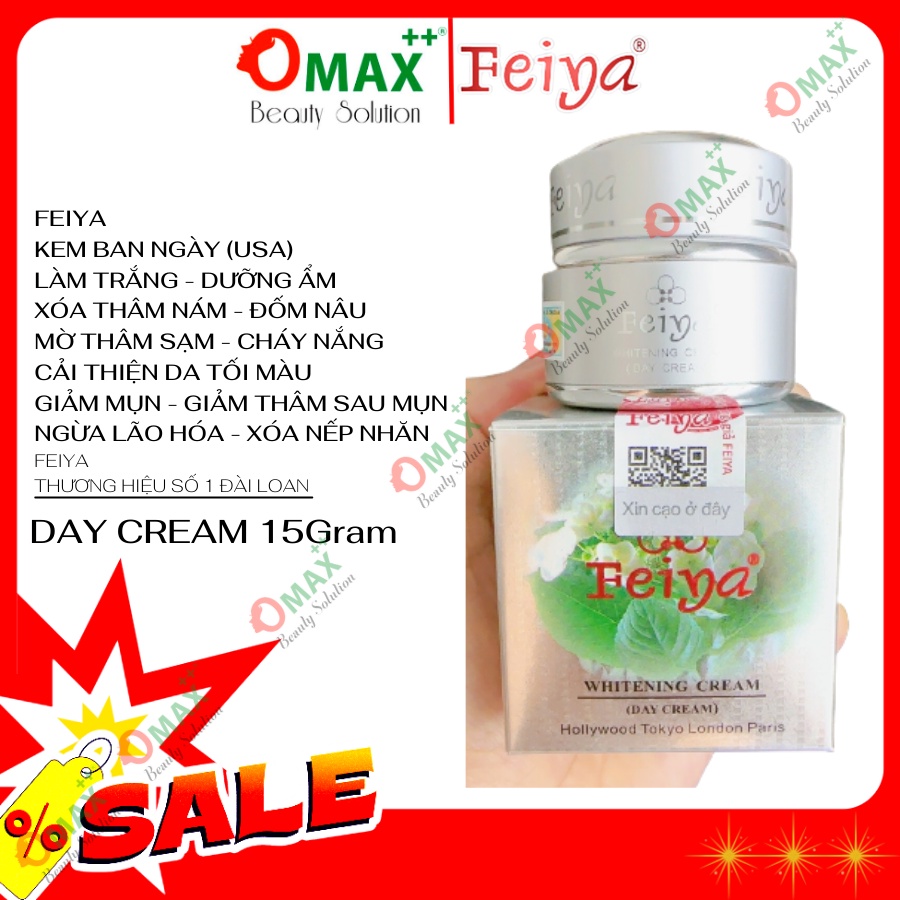 Kem FEIYA Dưỡng Trắng - Ngừa Lão Hoá - Phục Hồi Da - Feiya Whitening Day Cream 15g (USA)