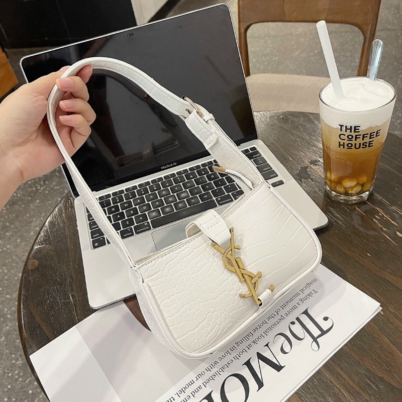 Túi Xách Nữ Túi kẹp Nách Y.S.L Dáng Basic 2 Chất Da, Da Trơn & Vân Rắn Hợp Thời Trang h52