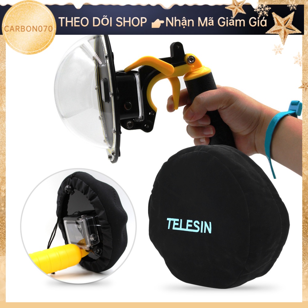 [Hàng Sẵn] TELESIN Nắp đậy bảo vệ mềm cổng vòm cho máy ảnh thể thao Gopro4 / 5【Carbon070】
