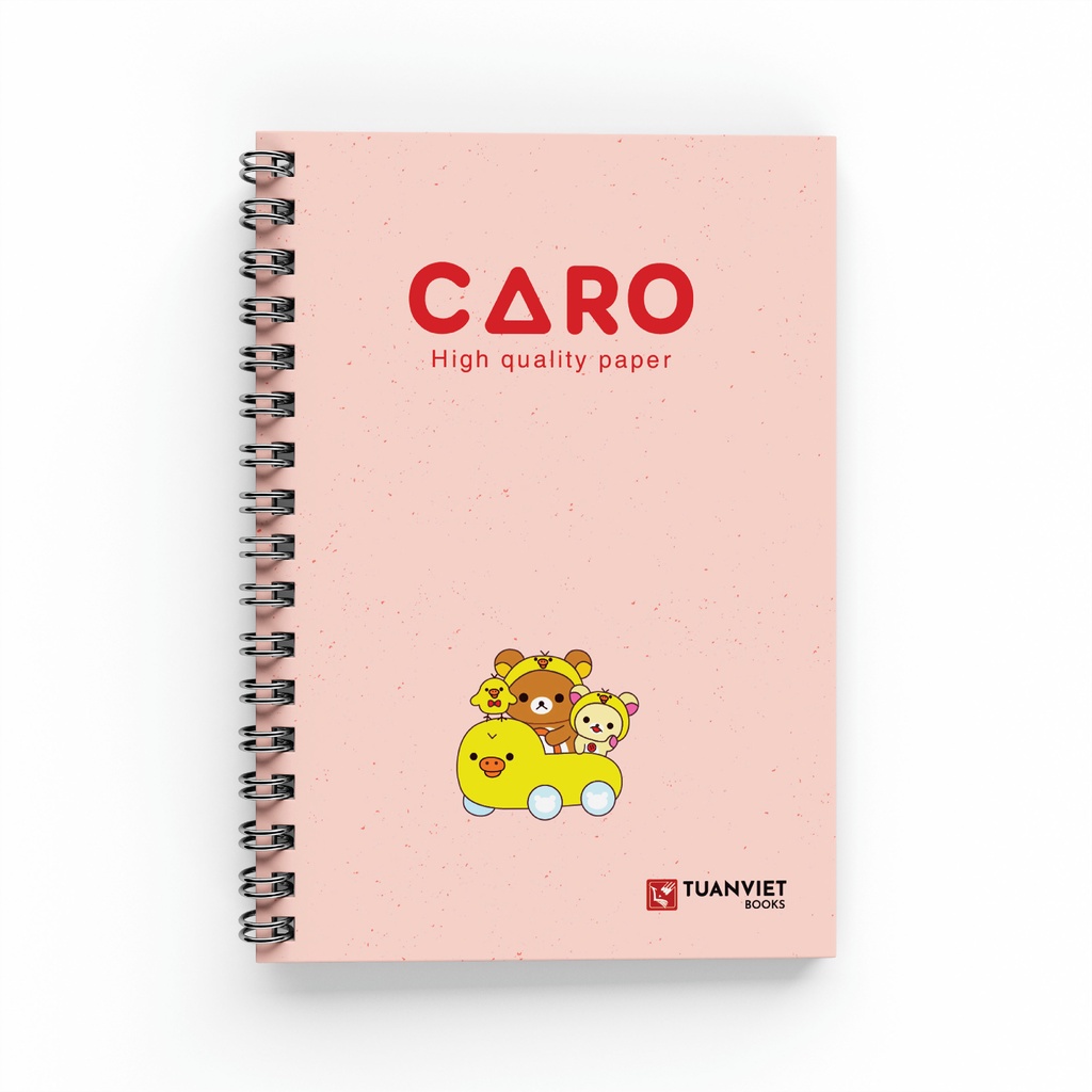 Sổ tay caro lò xo A5 TUANVIET BOOKS 120 trang, phù hợp ghi chép, nhật ký