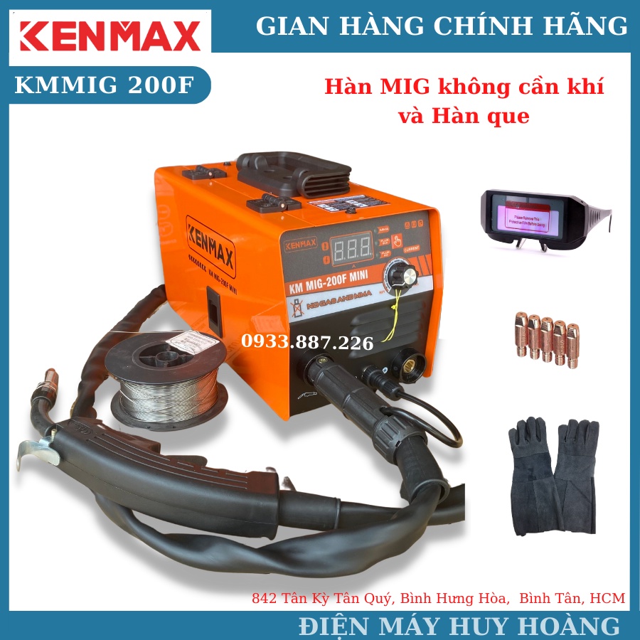 Máy hàn mig mini KENMAX 200F 2 chức năng hàn không cần khí và que