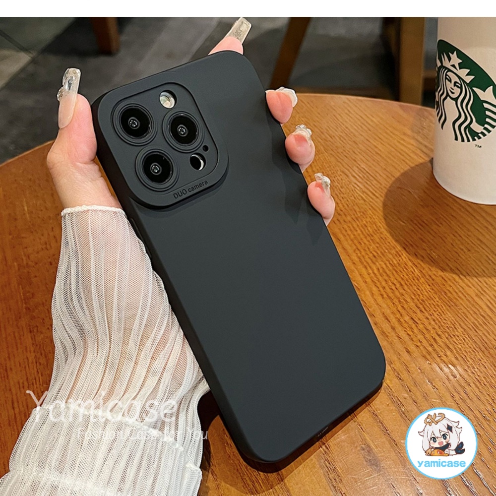 Ốp Điện Thoại TPU Mềm Nhám Màu Sắc Đơn Giản Bảo Vệ Ống Kính Máy Ảnh Cho Iphone 11 12 13 14 Pro Max