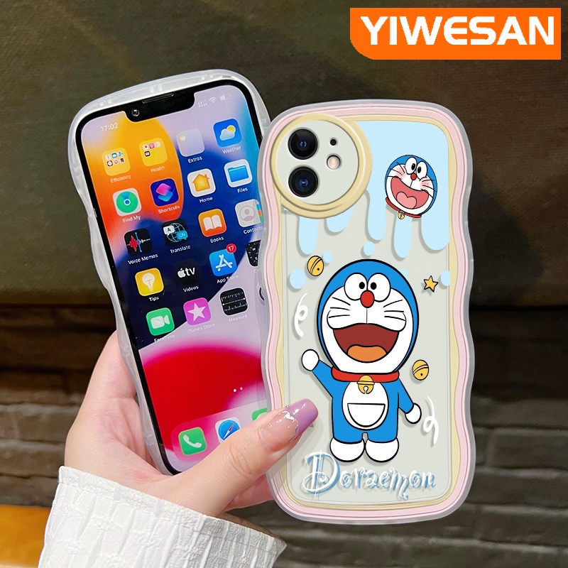 Ốp Điện Thoại Viền Gợn Sóng Nhiều Màu Họa Tiết Doremon Dễ Thương Chống Sốc Cho VIVO Y1s Y91C