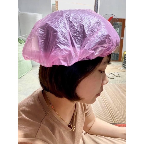 Bịt tai nilon- mũ chùm nilon- bạt nilon sài 1 lần làm hóa chất