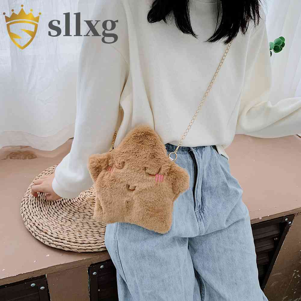 Túi Đeo Chéo Hình Dấu Chân Gấu Hoạt Hình Nhồi Bông Đáng Yêu