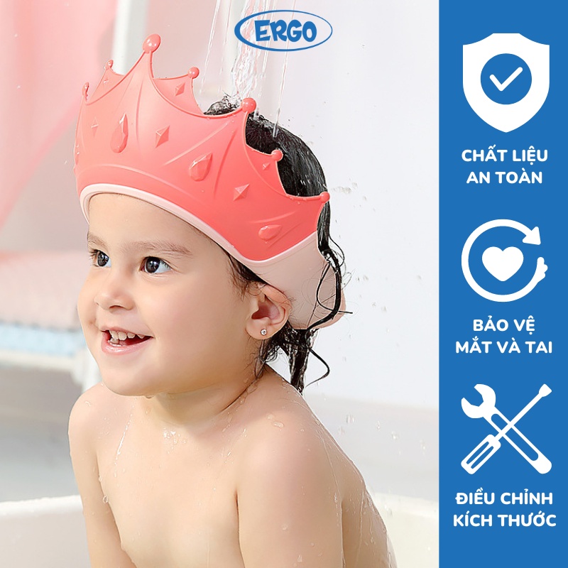 Mũ gội đầu chắn nước hươu cao cổ cho bé nhựa cao cấp PP an toàn