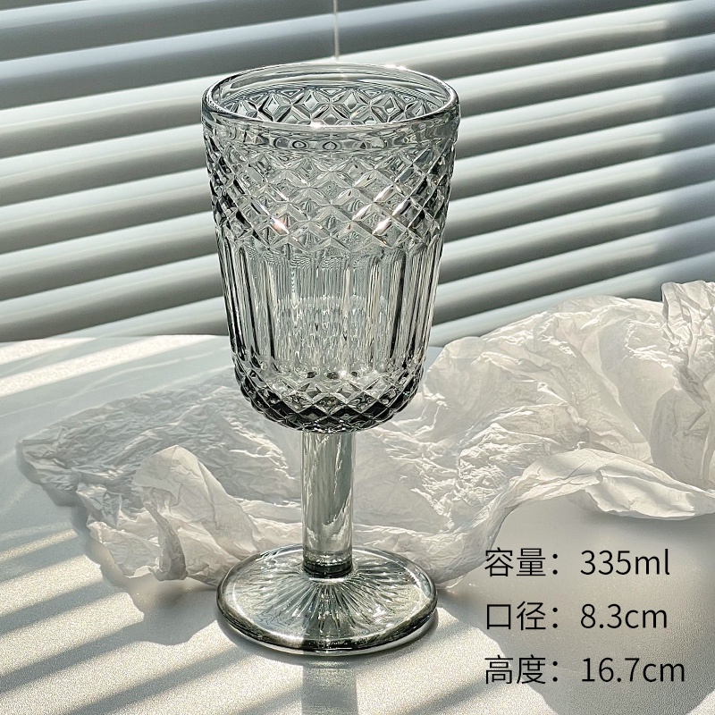 Ly Thủy Tinh Uống Rượu Vang Phong Cách Retro Châu Âu Kính