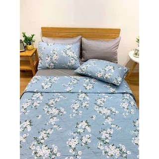 Ga gối cotton 100% hoa trắng