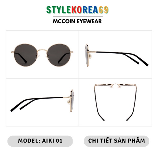 Kính mát Mccoin Aiki 01 Hàn Quốc, Kính mát Mccoin mẫu hot trend chống UV, độc đáo chât liệu cao cấp