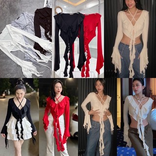 ÁO CROPTOP TUA RUA ĐÍNH ĐÁ (kèm hình thật+clip khách)